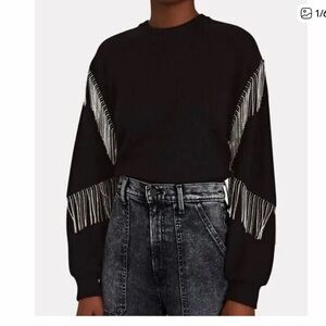 ⭐️NWT Free People x Vintage Souls Crystal Fringe Sweatshirt⭐️